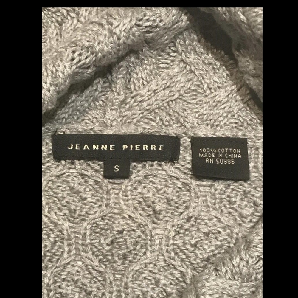 Jeanne Pierre Small Grey Tunic Sweater - Picture 2 of 3